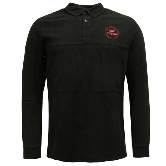 Supra Mens Long Sleeved Polo Top Casual Black T-Shirt 102088 008 A38A