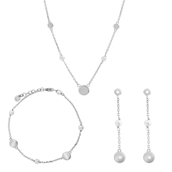 Orphelia 'Milena' Women's 925 Sterling Silver Set: Chain + Bracelet + Earrings - Silver SET-7379 - Image 1