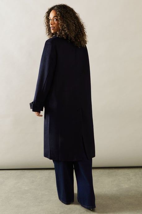 Buckle Detail Double Breasted Coat