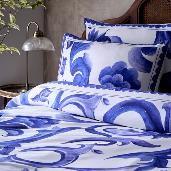 Paoletti Azzurro Printed Cotton Pillow Case Pair - Image 1
