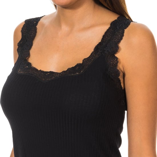 Women's Round Neckline Lace Wide Strap T-shirt 1072675 - Image 2