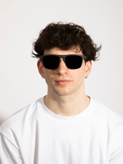Matte Wayfarer Sunglasses with Case - Polarised With Blue Mirrored Lens - Image 2
