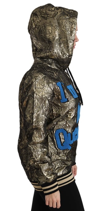Dolce & Gabbana Jag är Drottningen Jaquard Guld Sweatshirt Hoodie - Image 2