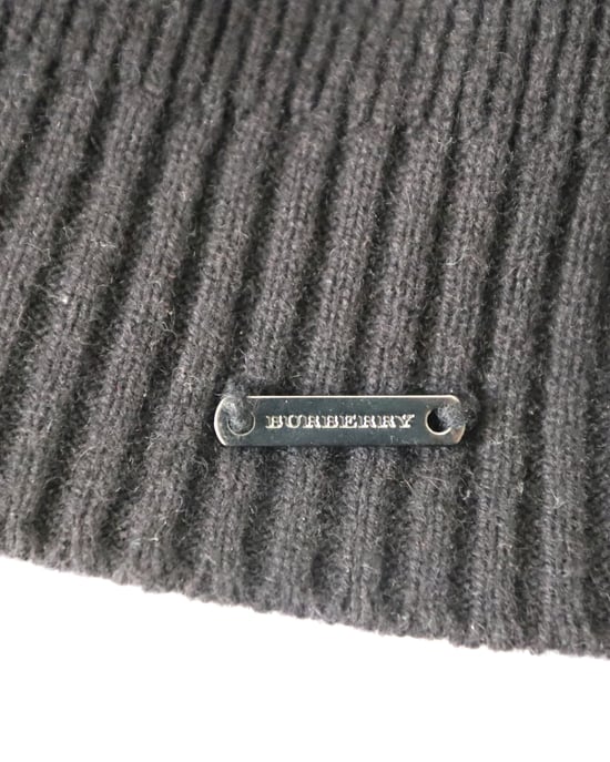Burberry Knitted Beanie in Black Cashmere - Image 5
