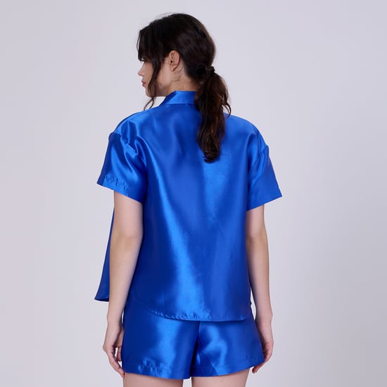 Short sleeve shirt in taffeta - Image 6