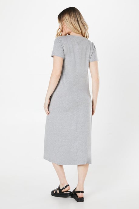 Petite Stripe Trapeze Midi T- Shirt Dress