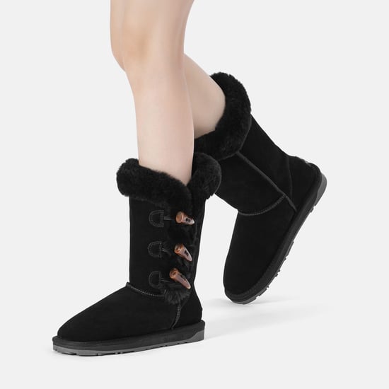 EVER AU Australia Women Ashy Horn Toggle Buttons Tall Boots - Image 2