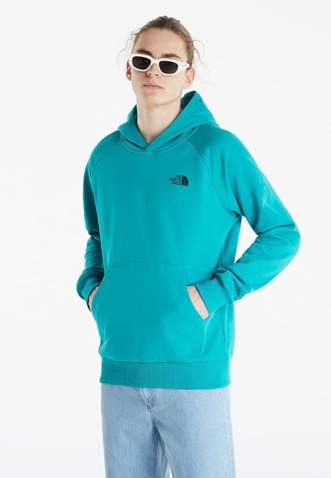 The North Face Heren Reglan Red Box Hoodie in Bleached Porcelain Green - Image 1