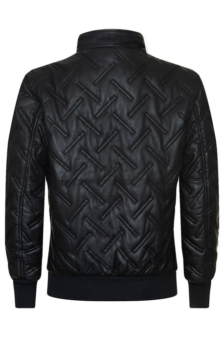 Men's Bomber Leather Quilted Jacket - Goiania