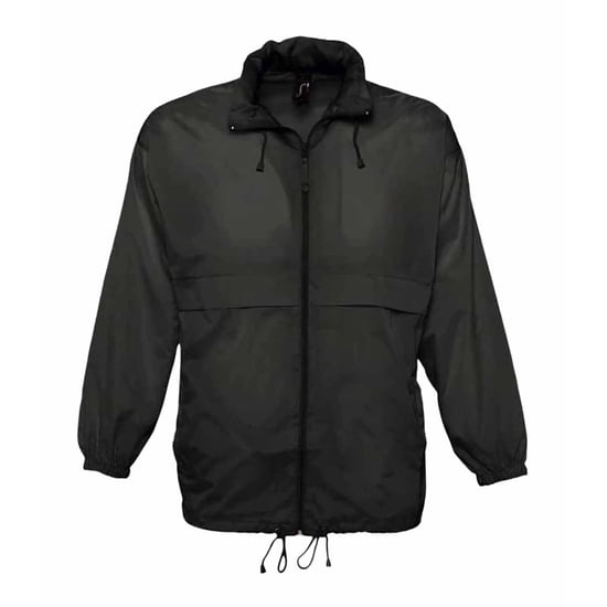 SOLS Unisex Surf Windbreaker Lightweight Jacket (Black) - Image 1