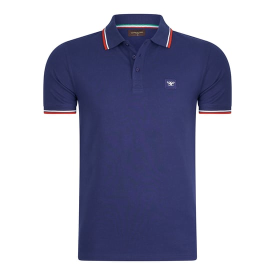 Cappuccino Italia Polo SS Polo Applicatie Pique Blauw - Image 1