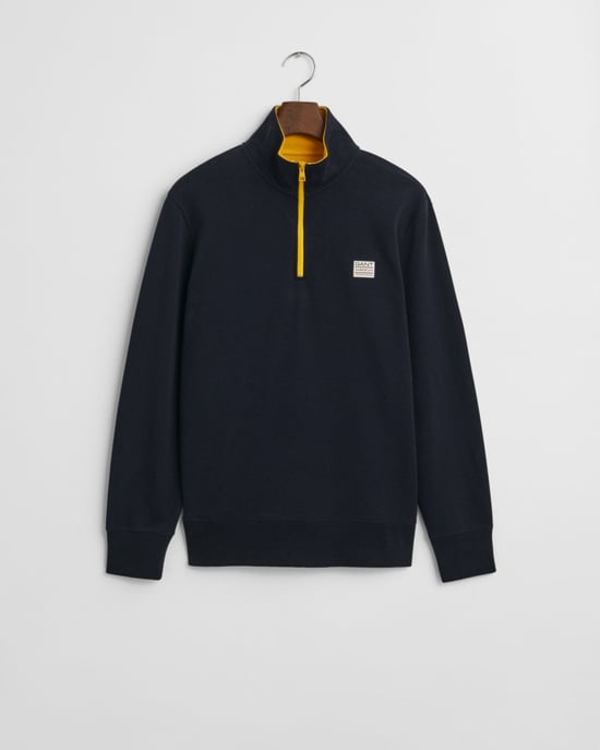 GANT Mens Contrast Half Zip Sweatshirt
