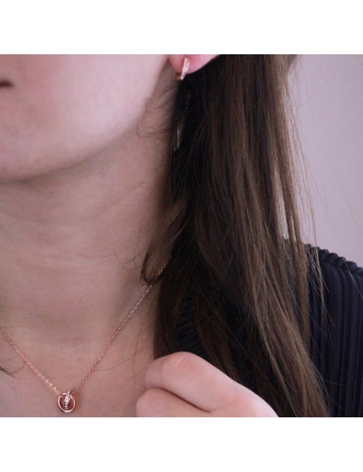 Circle Hoop Set and Box - Rose Gold and Crystal - Image 2