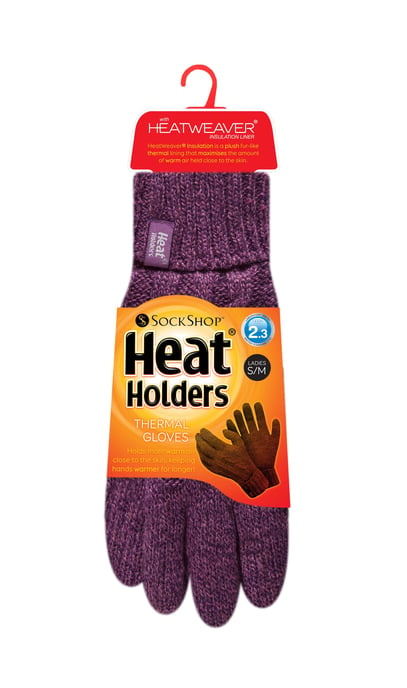Heat Holders - Womens Cable Knit 2.3 tog Gloves for Winter - Image 2