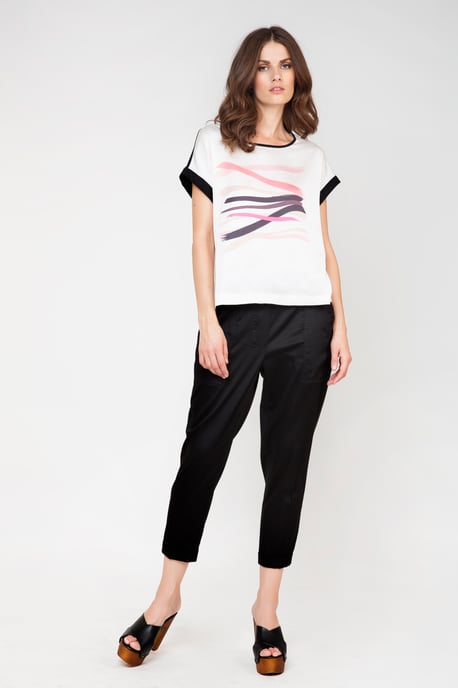 Tie Detail Trousers in Black