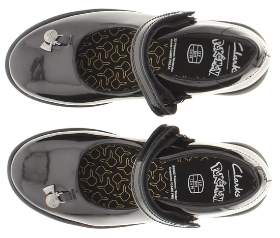 Clarks Girls School Shoes Etch Mist Leather Touch Fastening black