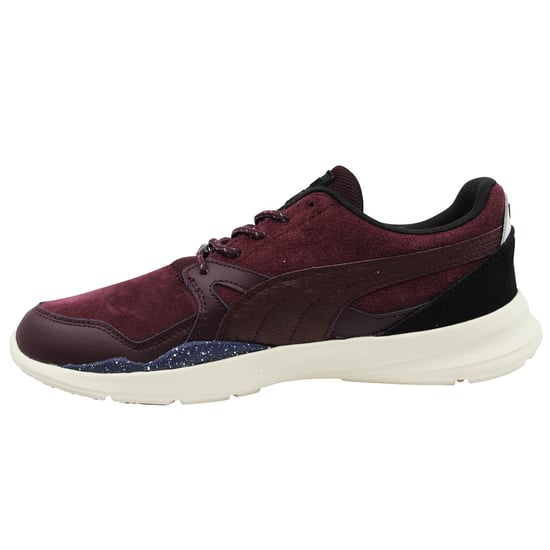 Puma Duplex Evo Camping Burgundy Leather Lace Up Mens Trainers 361921 01