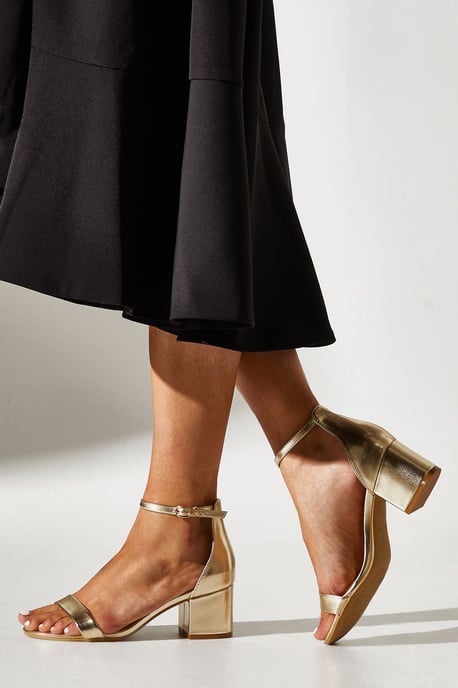 Wide Fit Thelma Ankle Strap Medium Block Heeled Sandals - Image 3