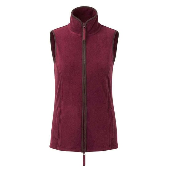Premier Womens/Ladies Artisan Fleece Gilet (Burgundy/Brown) - Image 1