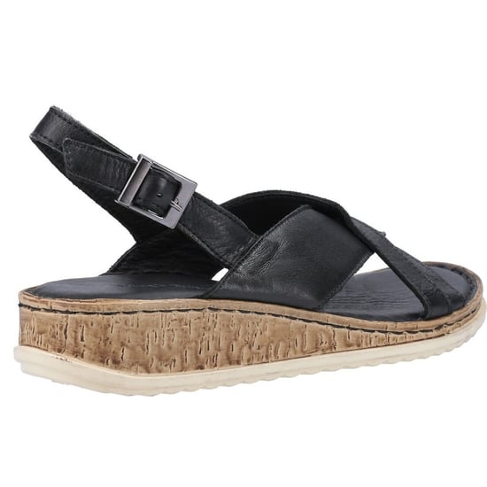 Hush Puppies Womens/Ladies Elena Leather Wedge Sandal (Black)