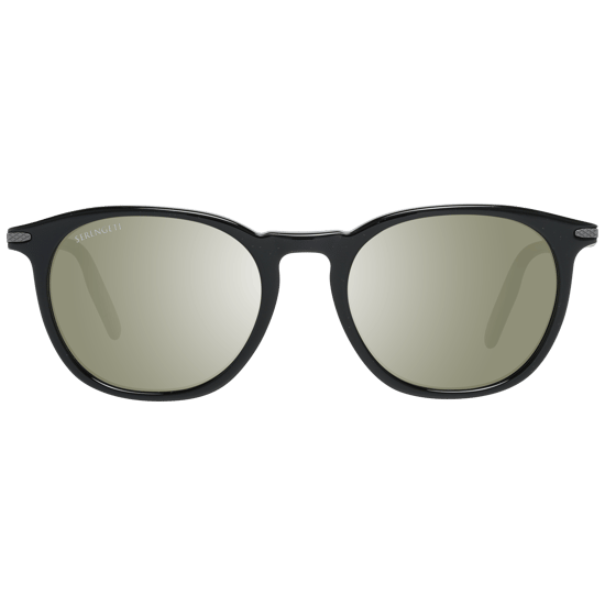 Serengeti Round Unisex Shiny Black Mineral Polarized 555nm Arlie