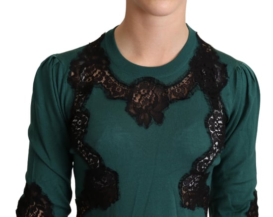 Dolce & Gabbana Kvinnors Grön Ull Rundhalsad Tröja - Image 4