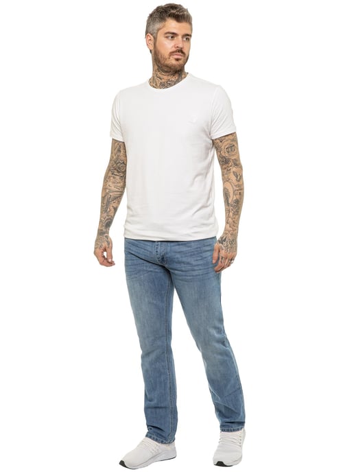 Enzo | Heren Designer Regular Fit Denim Jeans -Lichtblauw - Image 6