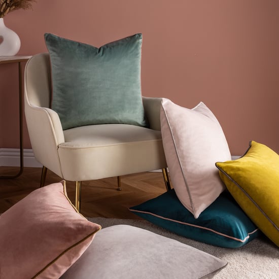 Paoletti Meridian Piped Velvet Cushion Cover