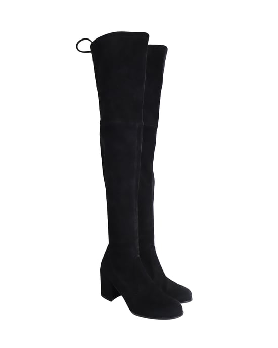 Stuart Weitzman Over The Knee Heeled Boots in Black Suede - Image 3
