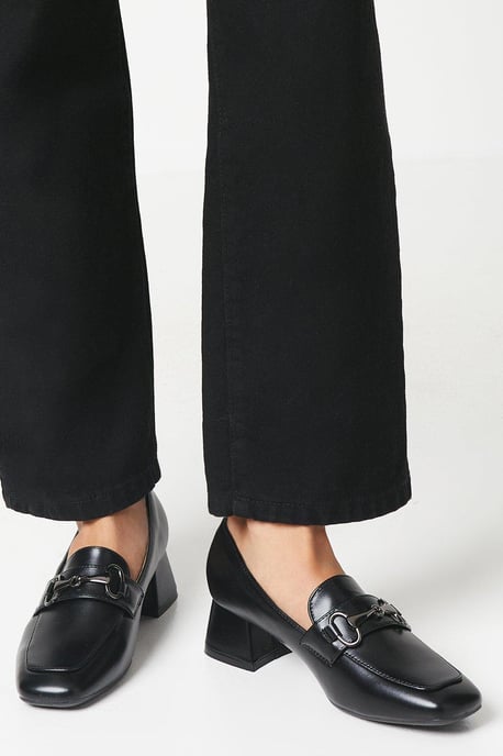 Dixie Snaffle Detail Low Block Heel Loafers - Image 1