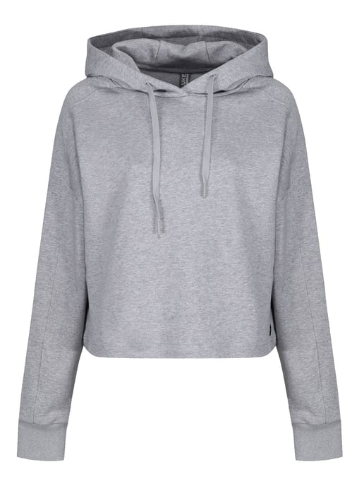 Luke 1977 Womens Cobra Cropped Workout Hoodie in Light Grey