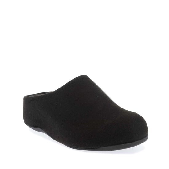 Women's Fit Flop Shuv Felt Clog Slippers in Black