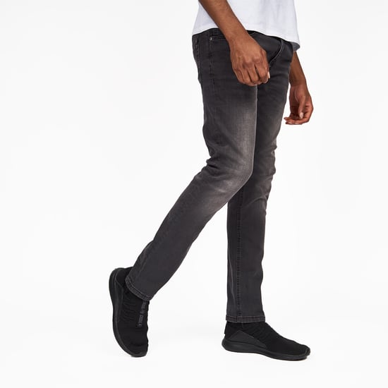 Crosshatch Mens Svelte Stretch Jeans (Mörkgrå) - Image 4