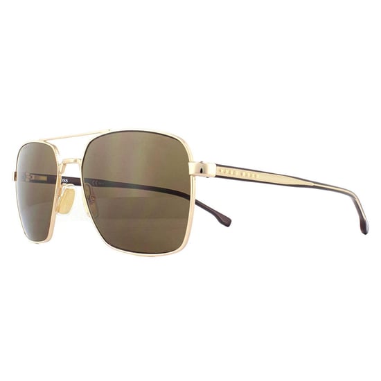 Hugo Boss Square Mens Rose Gold Brown Gradient Sunglasses