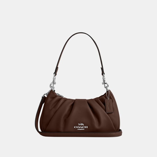 Teri Shoulder Bag in Smooth Leather with Ruching
