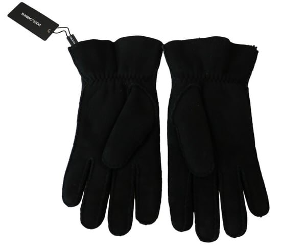 Dolce & Gabbana Mannen Zwarte Leren Motor Biker Fietshandschoenen - Image 5