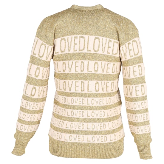Gucci Loved Oversized Lurex Cardigan i Guldull - Image 3