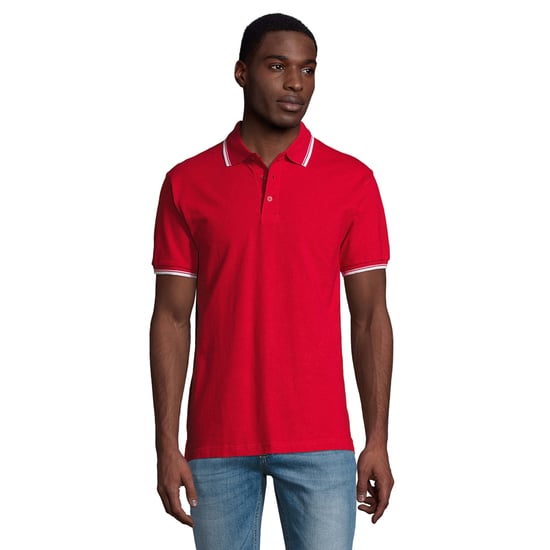 SOLS Heren Praktijk Contrast Poloshirt (Rood) - Image 1