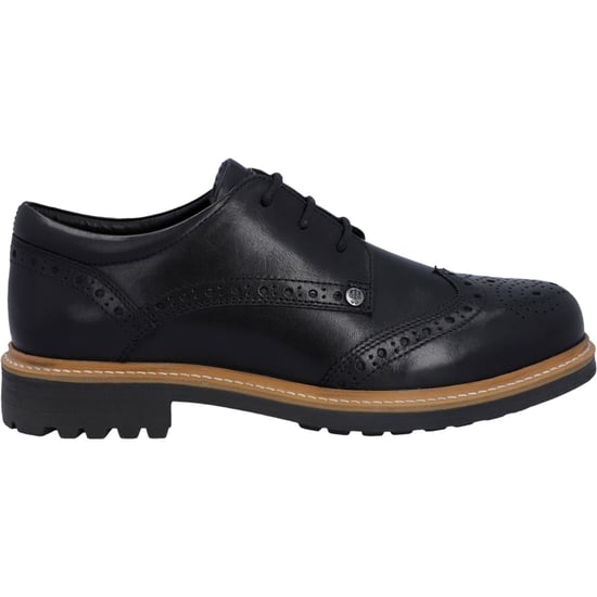 Hunter Cawdor Leer Heren Zwart Brogues Schoenen - Image 6