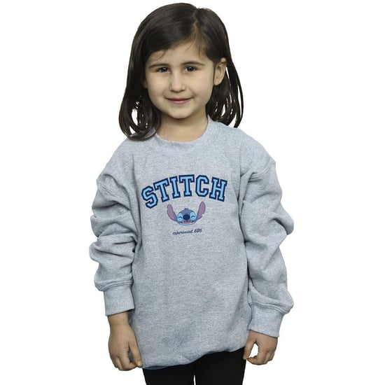 Disney Girls Lilo And Stitch Collegial Sweatshirt (Sports Grey)