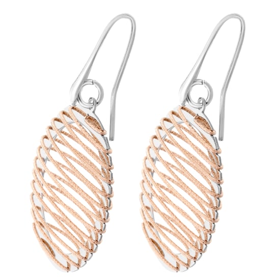 Orphelia 'Zelia' Women's 925 Sterling Silver Drop Earrings - Silver/Rose ZO-7180 - Image 4