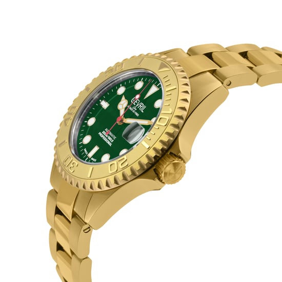 Men's Wall Street 4758B Swiss Automatic Sellita SW200 Green Dial Watch