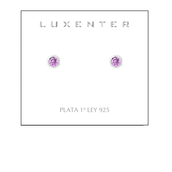 Luxenter Essential-örhängen i 925 sterling silver och ametistzirkonia med rodiumpläterad yta - Image 4