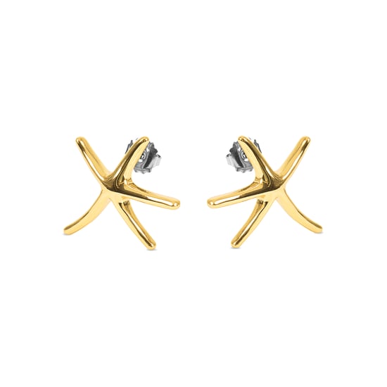 Luxenter Amiri Earrings finished in 18 Kts Yellow Gold