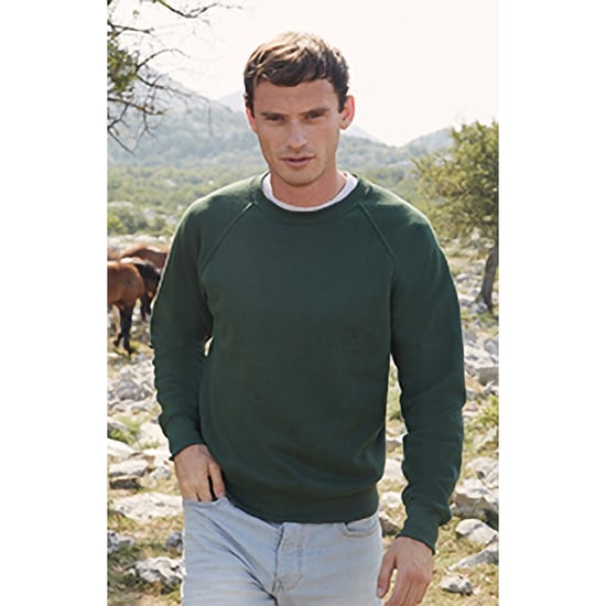 Fruit Of The Loom Mens Raglan Sleeve Belcoro® Sweatshirt (Classic Olive) - Image 3