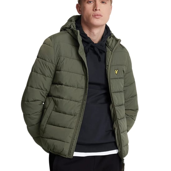 Olijfgroen pufferjack met capuchon van Lyle & Scott met logo en logo - Image 2