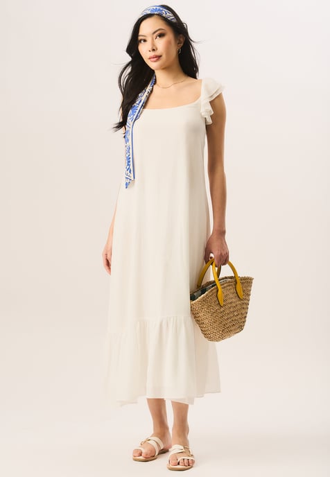 Ruffle Short Sleeve Maxi Dress