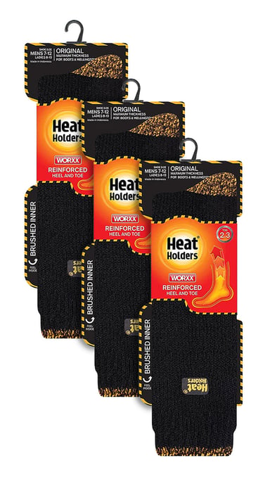 3 par multipack herrar långa termiska arbetsstrumpor | värmehållare | tjocka knähöga kraftiga stövelsockor - svart - Image 2