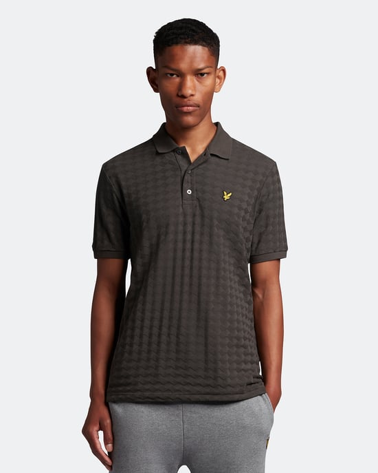Lyle & Scott Argyle Polo Shirt in Grey - Image 1