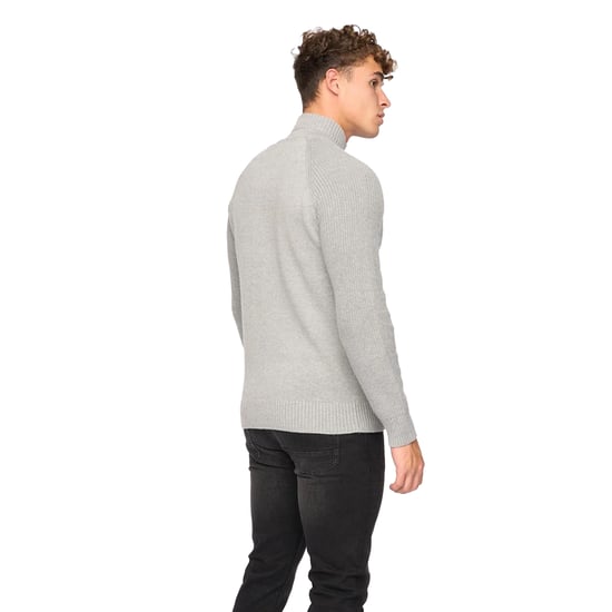 Crosshatch Mens Birchin stickad jumper med full dragkedja (grå) - Image 2